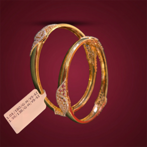 Gold Leaf Pattern Bangles