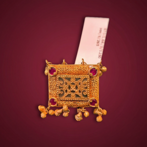 Gold Square Pendant with Drops