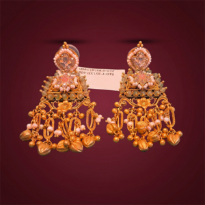 Gold Pearl Jhumka Earrings