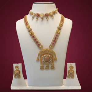 Gold Kundan Rani Haar Set with Choker